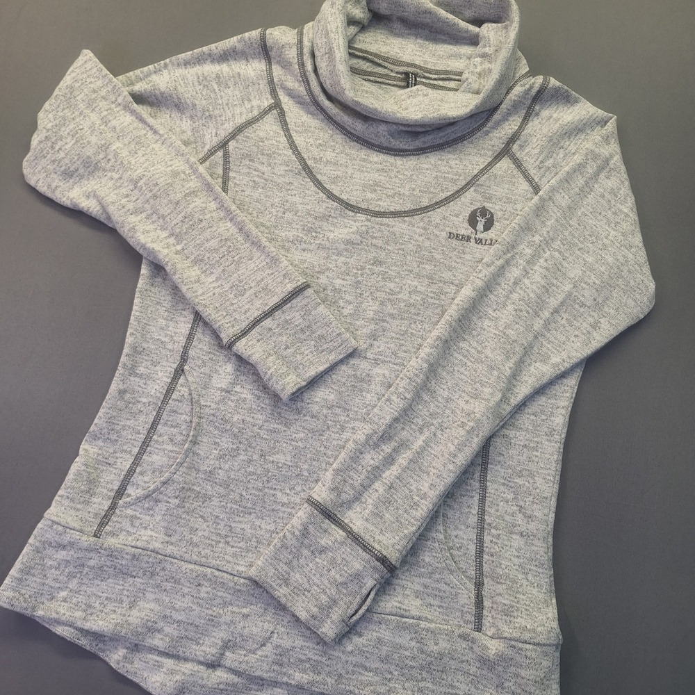 Kuhl Womens Deer Valley Cowl Neck Pullover Gray Thumbhole Style 4186 Size S